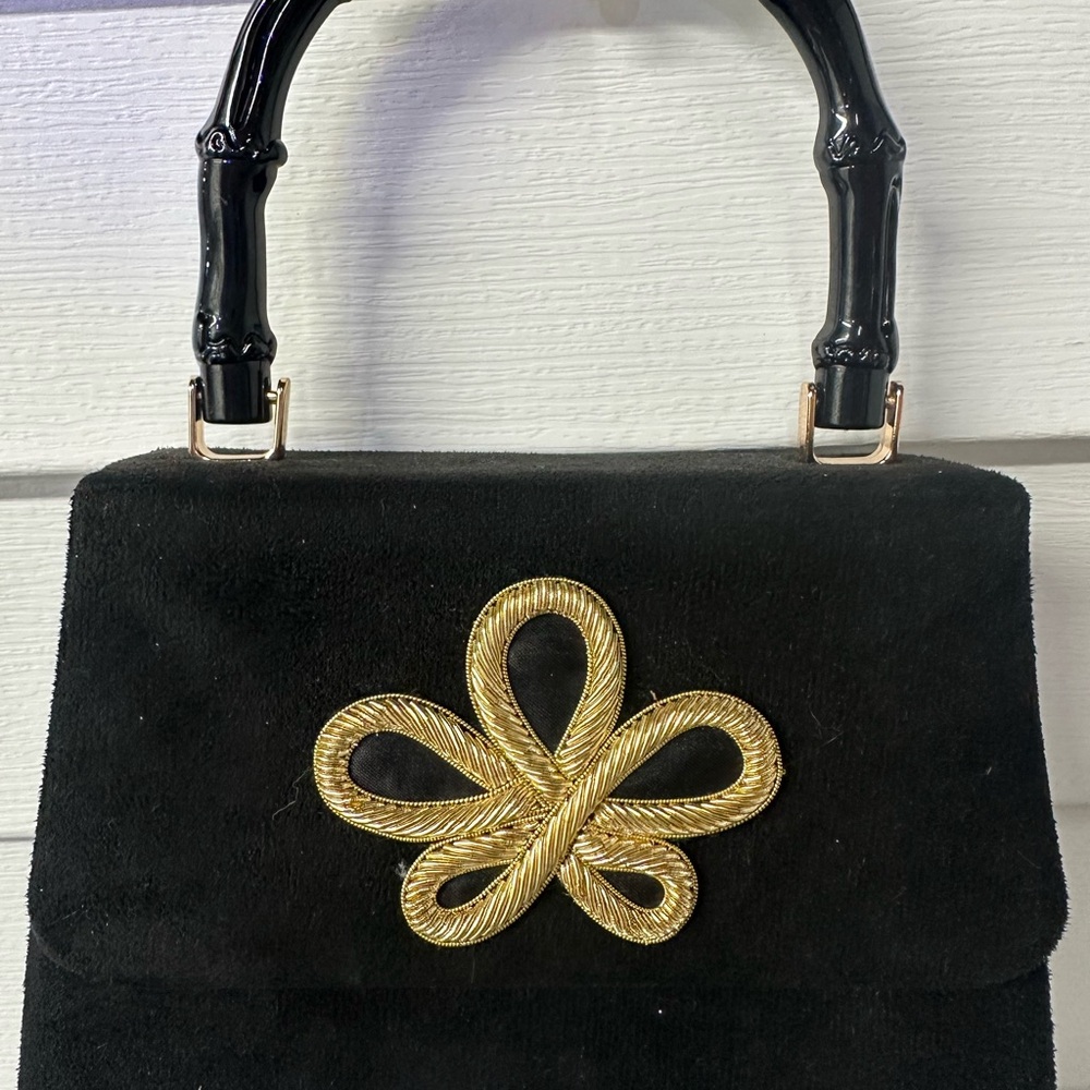 Black and Gold Designer Shoulder Bag